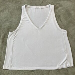 Rag & Bone Women's White Rib Knit Cami Tank Top Large Basic Capsule